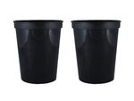 16 oz. Smooth Walled Stadium Cup with Automated Silkscreen - Black