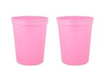 16 oz. Smooth Walled Stadium Cup with Automated Silkscreen - Breast Cancer Pink