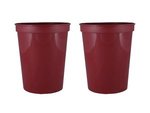 16 oz. Smooth Walled Stadium Cup with Automated Silkscreen - Maroon