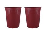 16 oz. Smooth Walled Stadium Cup with Automated Silkscreen - Maroon