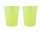 16 oz. Smooth Walled Stadium Cup with Automated Silkscreen - Neon Yellow