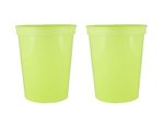 16 oz. Smooth Walled Stadium Cup with Automated Silkscreen - Neon Yellow