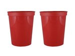 16 oz. Smooth Walled Stadium Cup with Automated Silkscreen - Red