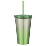 16 Oz. Stainless Steel Double Wall Chroma Tumbler With Straw -  