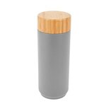 16 Oz. Stainless Steel Lexington Bottle With Bamboo Lid - Silver