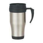 16 Oz. Stainless Steel Slide Action Travel Mug -  