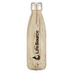 16 Oz. Stainless Steel Swig Woodtone Bottle - Light Wood