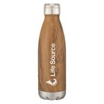16 Oz. Stainless Steel Swig Woodtone Bottle - Wood Color