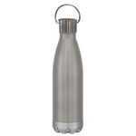 16 Oz. Swiggy Stainless Steel Bottle With Bamboo Lid - Silver