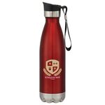 16 Oz. Swiggy Stainless Steel Bottle With Push Lid - Red