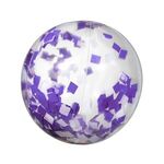16" Purple and White Confetti Filled Clear Beach Ball