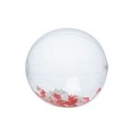 16" Red and Silver Confetti Filled Round Clear Beach Ball - Clear-red-silver