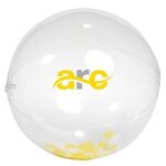 16" Yellow and White Confetti Filled Round Clear Beach Ball