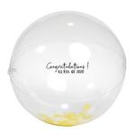 16" Yellow and White Confetti Filled Round Clear Beach Ball