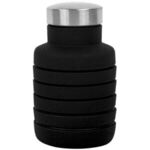 17 oz Collapsible Silicon Water Bottle - Black