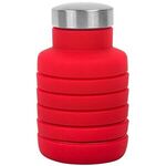 17 oz Collapsible Silicon Water Bottle - Red
