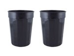 17 oz. Fluted Stadium Plastic Cup - Black