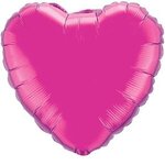 18" Heart 2-Color Spot Print Microfoil Balloons - Magenta Pink