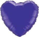 18" Heart 2-Color Spot Print Microfoil Balloons - Quartz Purple