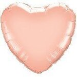18" Heart 2-Color Spot Print Microfoil Balloons - Rose Gold