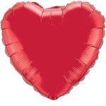 18" Heart 2-Color Spot Print Microfoil Balloons - Ruby Red