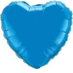 18" Heart 2-Color Spot Print Microfoil Balloons - Sapphire Blue