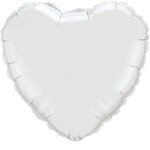18" Heart 2-Color Spot Print Microfoil Balloons - White
