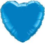18" Heart 3-Color Spot Print Microfoil Balloons - Sapphire Blue