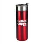 18 oz Stainless Steel Cup with Stopper - Red