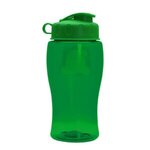 18 Oz Transparent Bottles With Flip Lid - Transparent Green