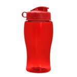 18 Oz Transparent Bottles With Flip Lid - Transparent Red