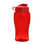 18 oz Transparent Bottles With Flip Lid - Transparent Red