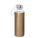 18 OZ. Aqua Pure Glass Bottle With Metallic Sleeve - Gold Sleeve