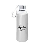 18 OZ. Aqua Pure Glass Bottle With Metallic Sleeve - Silver Sleeve