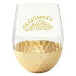18 Oz. Florence Stemless Wine Cup - Clear Gold