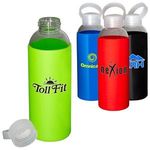Buy Custom 18 Oz. Glass Water Bottle With Silicone Sleeve