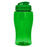 18 oz. Transparent Bottle with Flip Lid - Transparent Green