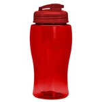 18 oz. Transparent Bottle with Flip Lid - Transparent Red
