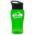 18 Oz. Transparent Bottle With Pop-Up Sip Lid - Transparent Green