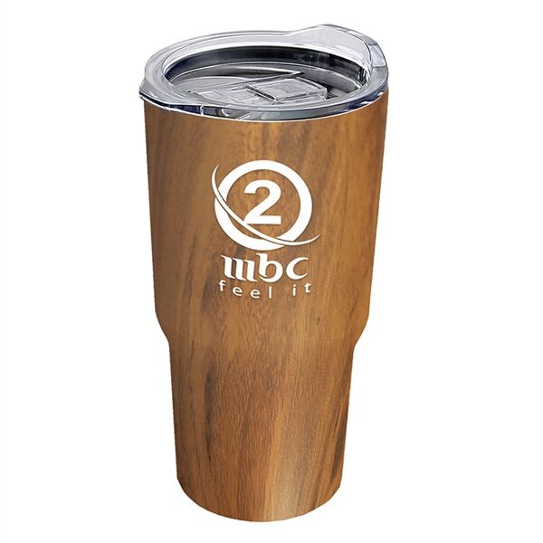 Main Product Image for 18 oz. Woodtone Stainless Steel Auto Tumbler