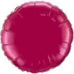 18" Round 3-Color Spot Print Microfoil Balloons - Burgundy