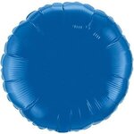 18" Round 3-Color Spot Print Microfoil Balloons - Dark Blue