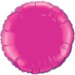 18" Round 3-Color Spot Print Microfoil Balloons - Magenta Pink