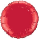 18" Round 3-Color Spot Print Microfoil Balloons - Ruby Red