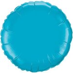 18" Round 3-Color Spot Print Microfoil Balloons - Turquoise