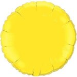 18" Round 3-Color Spot Print Microfoil Balloons - Yellow