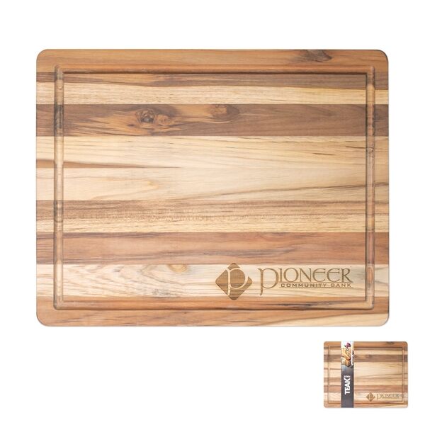 Main Product Image for 18" x 14" Teak Wood Cutting Board With Juice Groove
