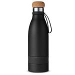 19 oz. Double Wall Vacuum Bottle with Cork Lid - Black