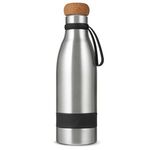 19 oz. Double Wall Vacuum Bottle with Cork Lid - Silver
