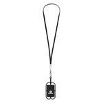 2-In-1 Charging Cable Lanyard With Phone Holder & Wallet - Black